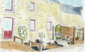 Jardin CéPée – Aménagement seuil maison bretonne – Pleslin-Trigavou 22